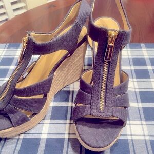 Michael Kors wedge shoes, navy blue